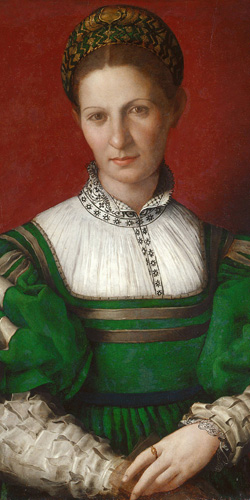 緑の服を着た女性の肖像（部分）